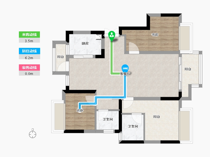 重庆-重庆市-璧山金茂悦-73.14-户型库-动静线