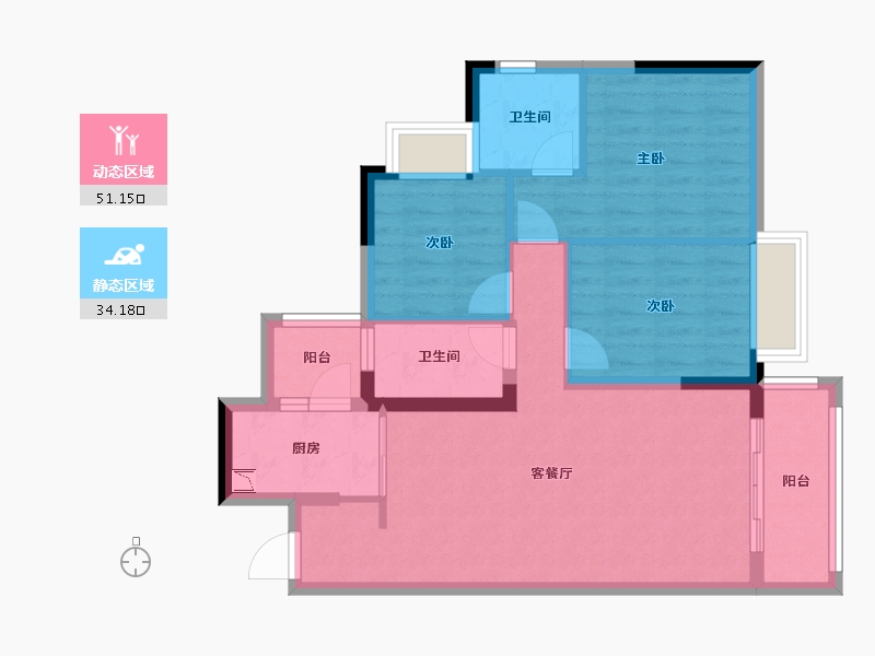 广东省-东莞市-虎门滨海城-75.84-户型库-动静分区