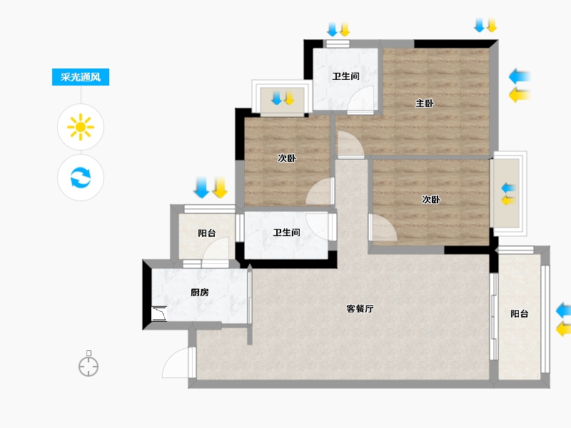 广东省-东莞市-虎门滨海城-75.84-户型库-采光通风