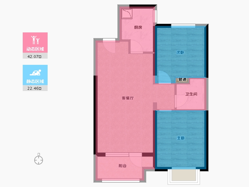 山西省-太原市-太原红星天悦-56.95-户型库-动静分区