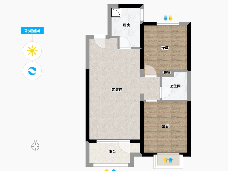 山西省-太原市-太原红星天悦-56.95-户型库-采光通风