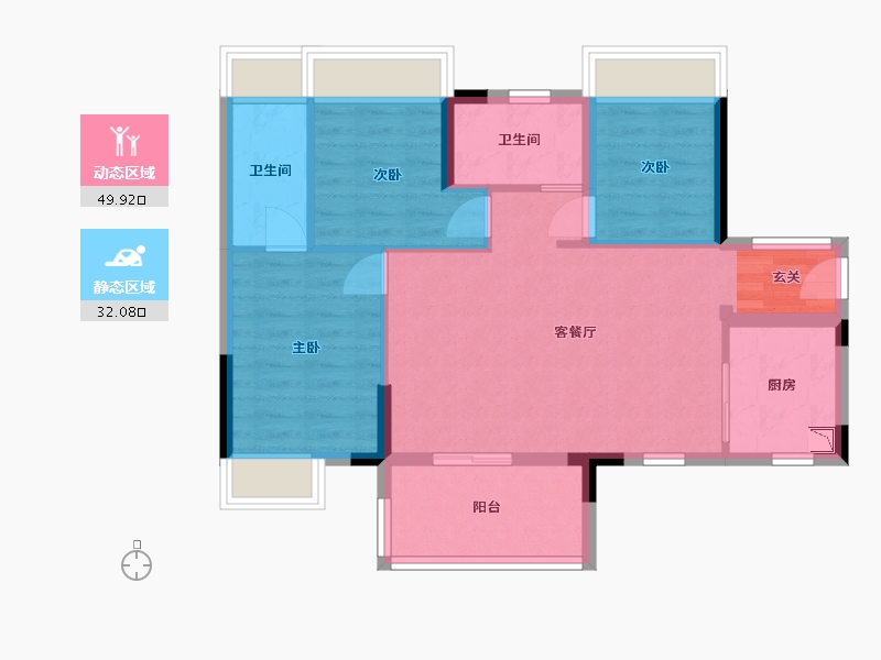 广东省-中山市-天基叠彩领峰-73.12-户型库-动静分区