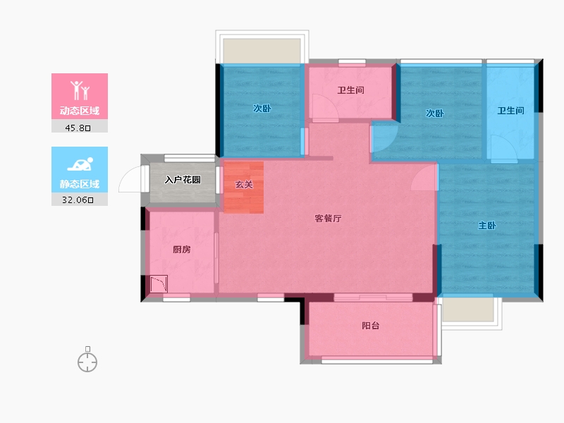 广东省-中山市-天基叠彩领峰-72.28-户型库-动静分区