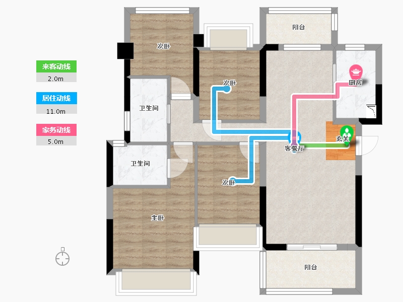 广东省-中山市-方直彩虹公馆-86.94-户型库-动静线