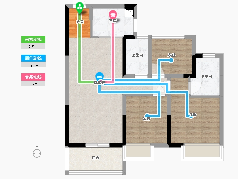 广东省-中山市-方直彩虹公馆-68.28-户型库-动静线