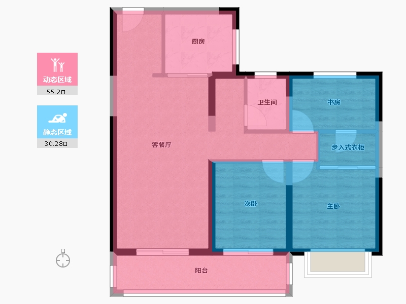 山西省-太原市-旭辉江山-76.30-户型库-动静分区