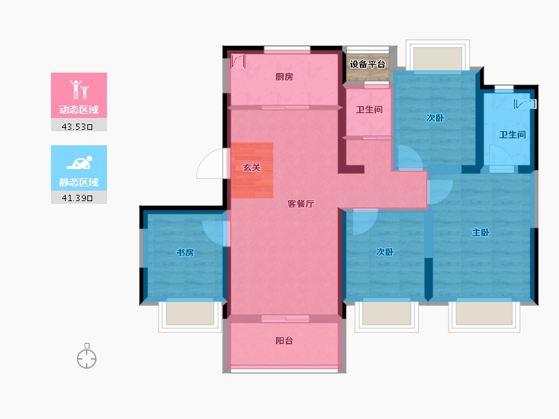 云南省-昆明市-中建・龙熙国际-75.56-户型库-动静分区