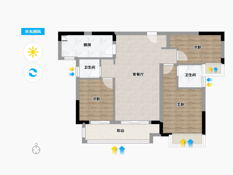 广西壮族自治区-柳州市-万象府-76.22-户型库-采光通风