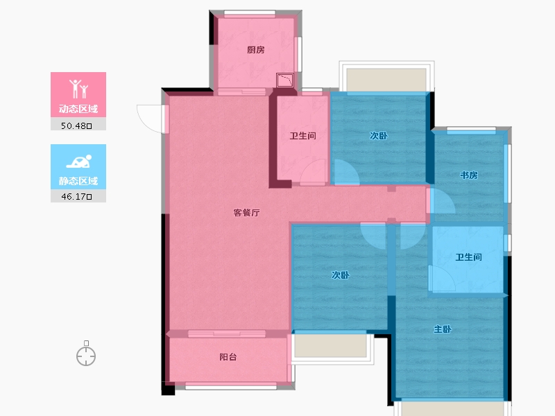 广西壮族自治区-柳州市-红星天悦-86.21-户型库-动静分区