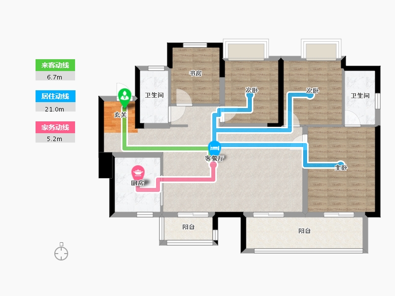 四川省-泸州市-泸州富力华庭-103.37-户型库-动静线