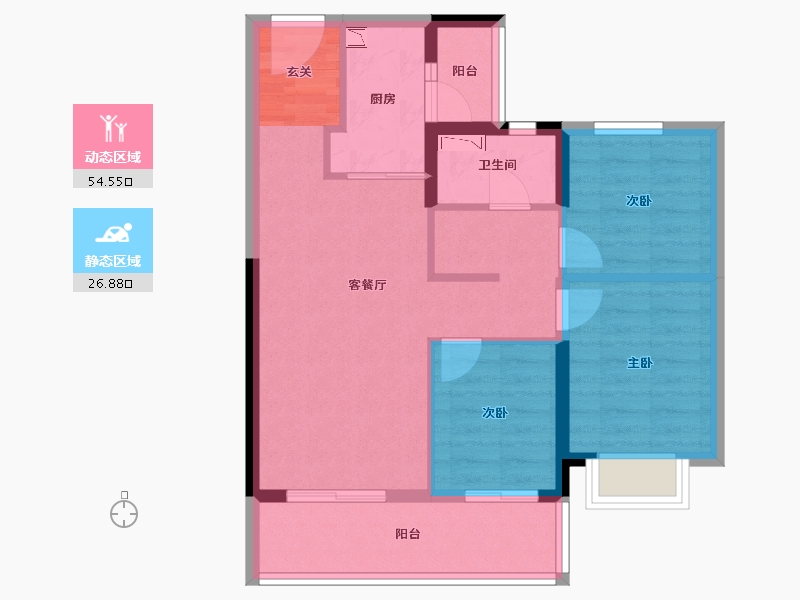 云南省-昆明市-海伦堡晋云府-72.23-户型库-动静分区