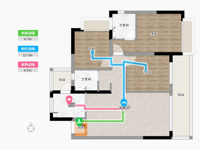 云南省-昆明市-海伦堡晋云府-83.59-户型库-动静线