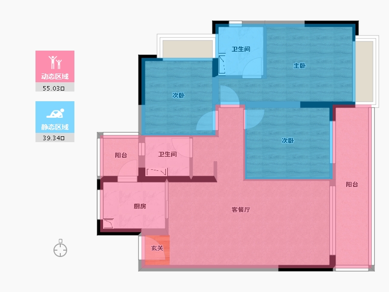 云南省-昆明市-海伦堡晋云府-83.59-户型库-动静分区