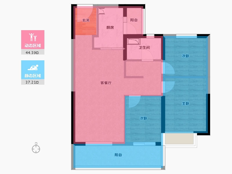 云南省-昆明市-海伦堡晋云府-72.23-户型库-动静分区