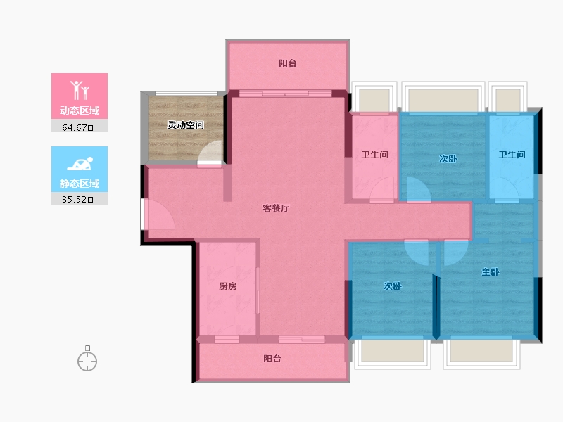 广东省-湛江市-裕达豪庭-95.70-户型库-动静分区