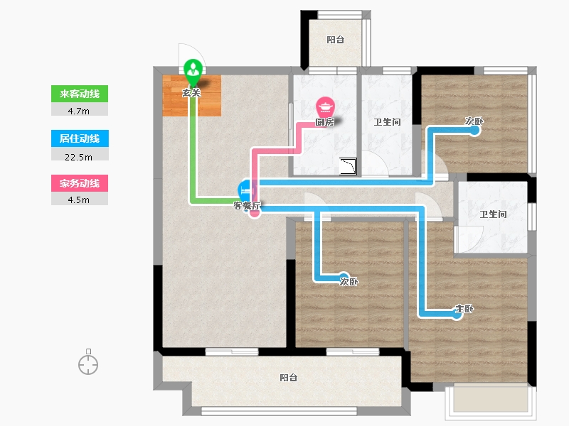 四川省-泸州市-泸州富力华庭-93.20-户型库-动静线