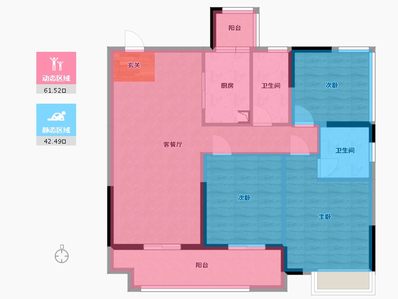 四川省-泸州市-泸州富力华庭-93.20-户型库-动静分区