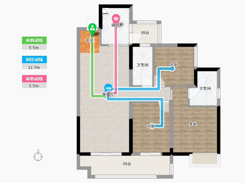 四川省-泸州市-泸州富力华庭-93.23-户型库-动静线