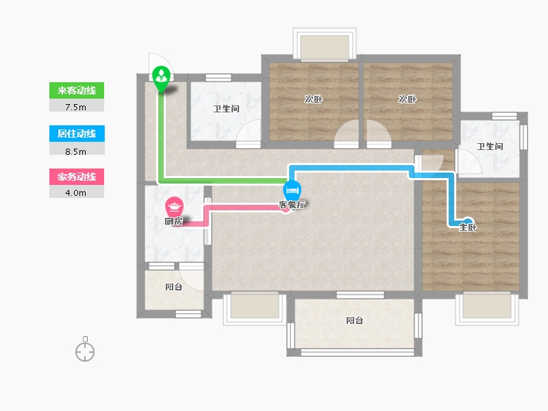 四川省-南充市-滨江学府-80.94-户型库-动静线