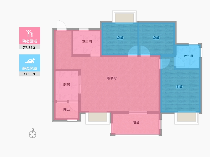 四川省-南充市-滨江学府-80.94-户型库-动静分区