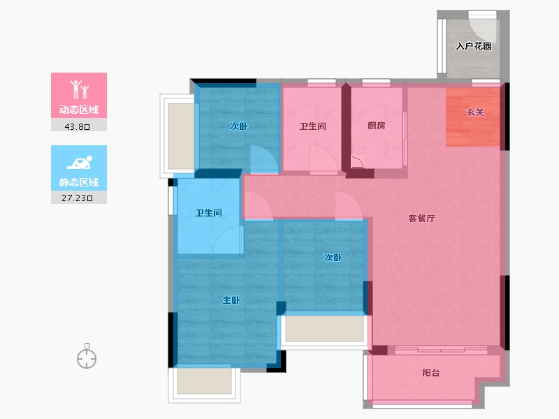 广东省-中山市-天基叠彩领峰-65.58-户型库-动静分区