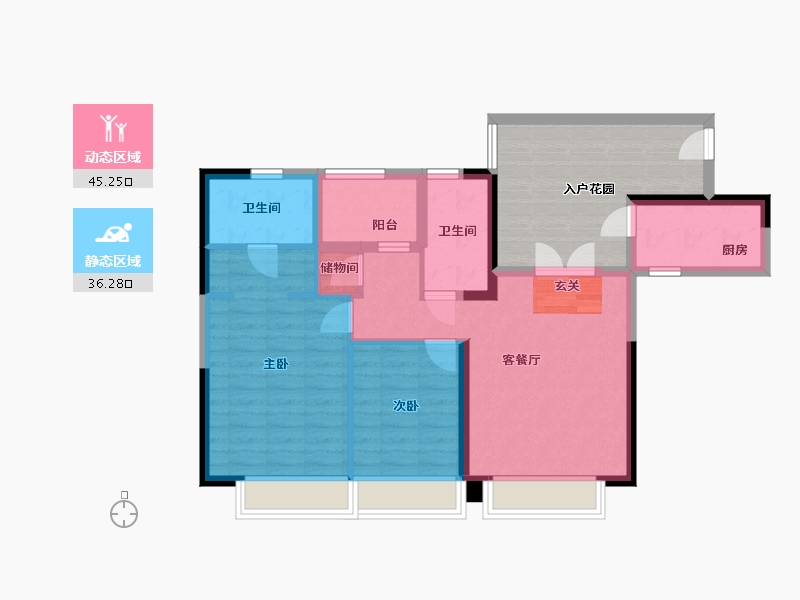 广东省-中山市-华发广场-87.99-户型库-动静分区