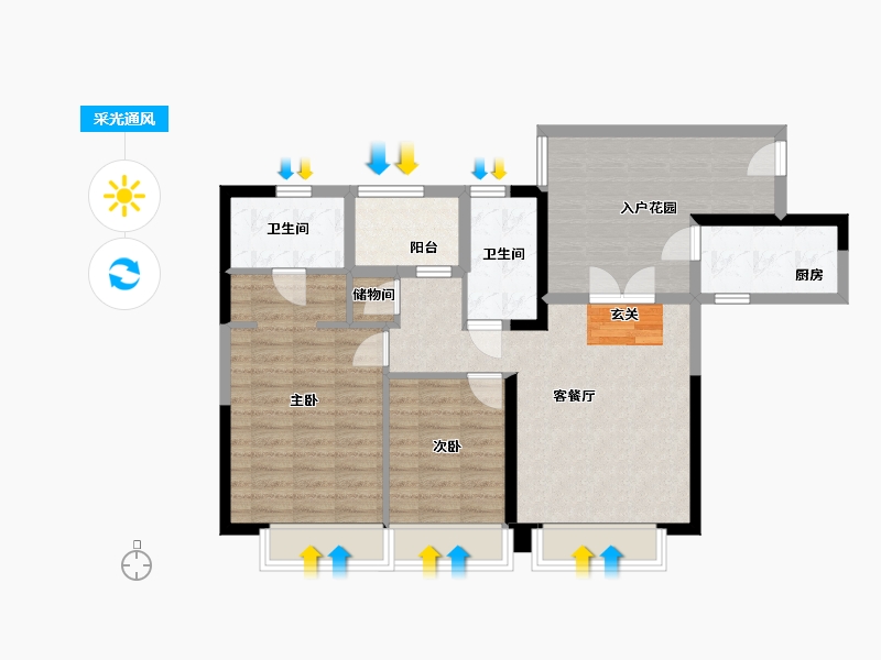 广东省-中山市-华发广场-87.99-户型库-采光通风