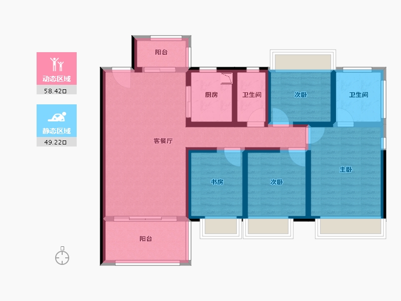 广西壮族自治区-柳州市-红星天悦-94.58-户型库-动静分区