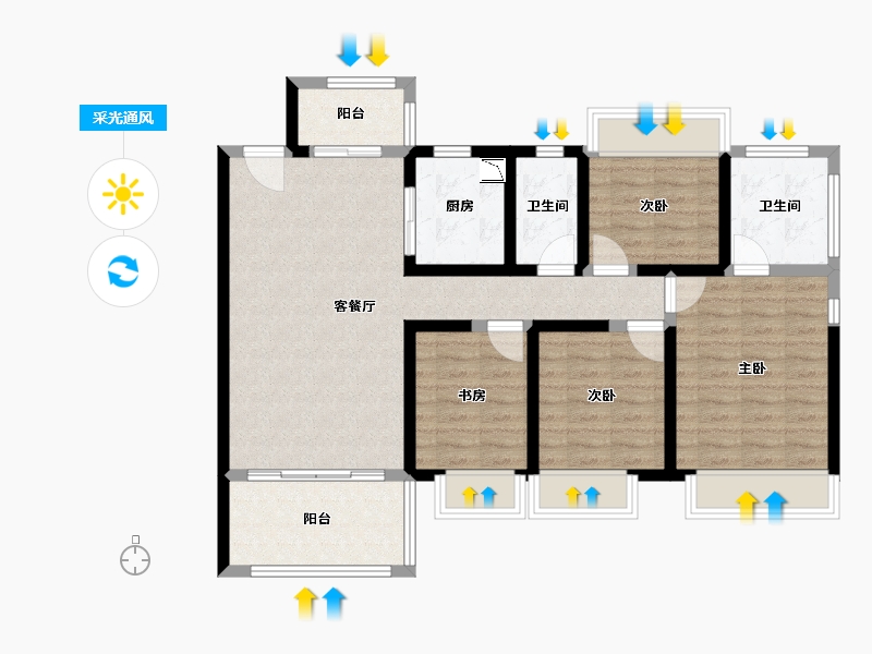 广西壮族自治区-柳州市-红星天悦-94.58-户型库-采光通风