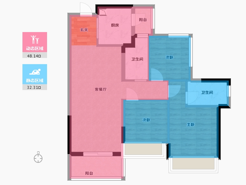 广东省-中山市-龙光玖誉山-71.20-户型库-动静分区