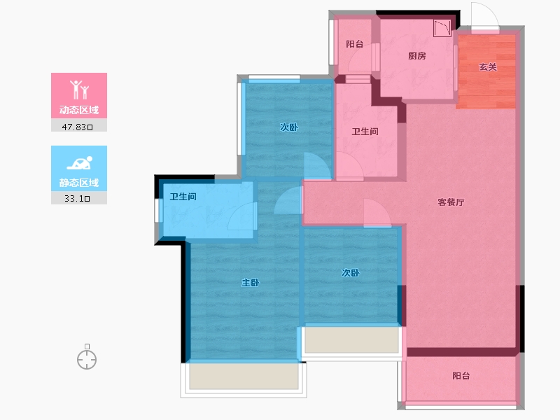 广东省-中山市-龙光玖誉山-71.20-户型库-动静分区