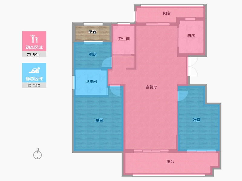 安徽省-黄山市-诚瑞江苑-109.26-户型库-动静分区