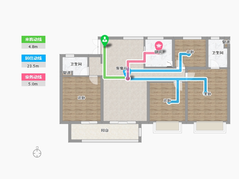 浙江省-台州市-绿地・德加公馆-108.00-户型库-动静线