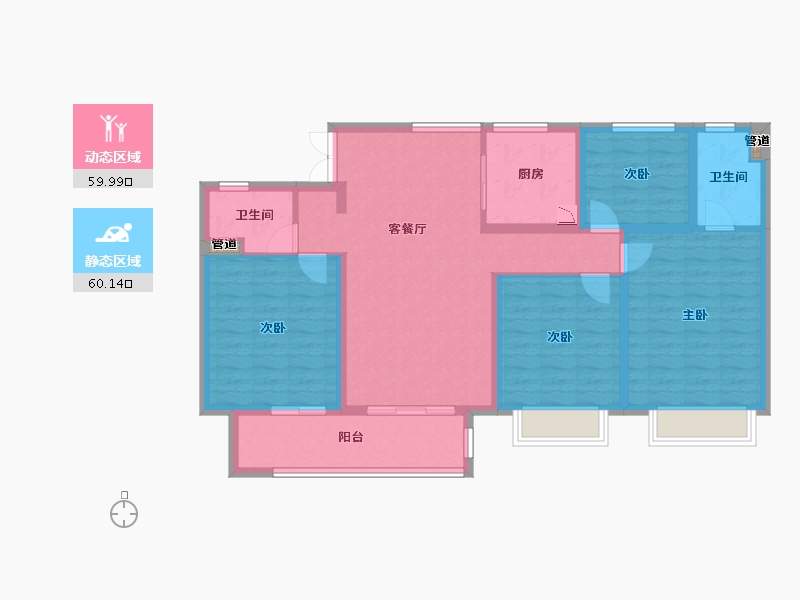 浙江省-台州市-绿地・德加公馆-108.00-户型库-动静分区