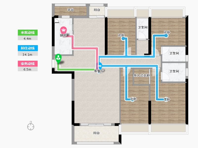 广东省-汕头市-威悦名苑-129.60-户型库-动静线