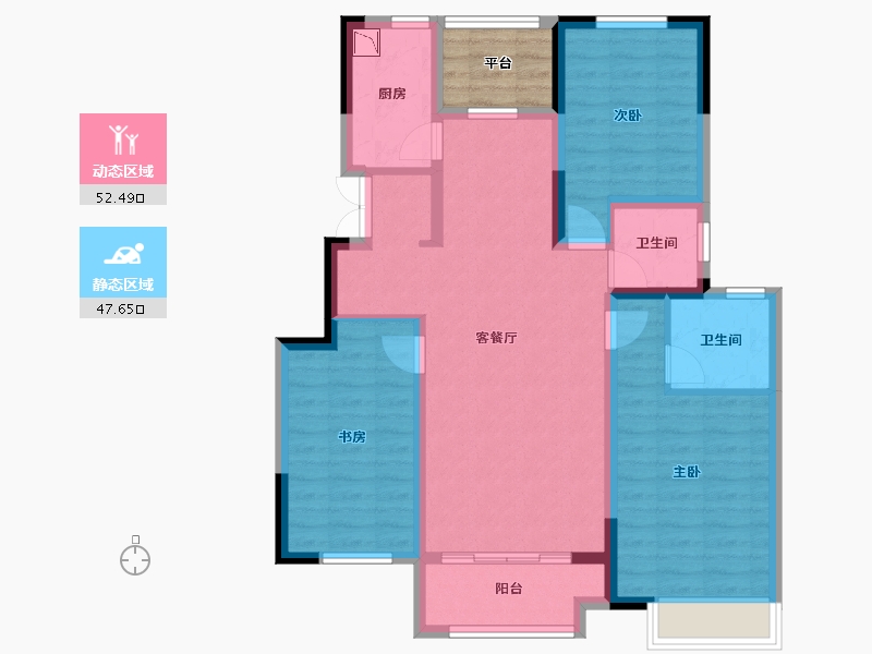 山东省-聊城市-中梁国宾府-92.50-户型库-动静分区