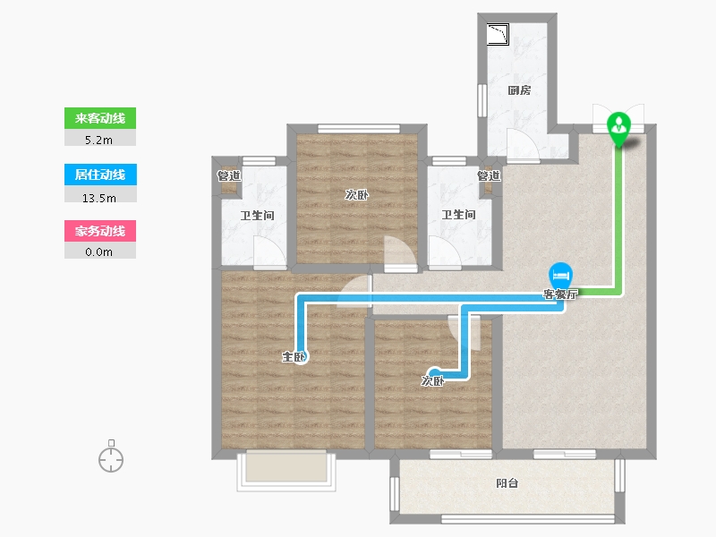 浙江省-台州市-绿地・德加公馆-96.00-户型库-动静线