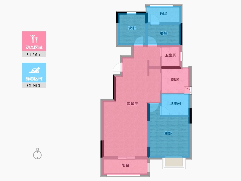 湖南省-岳阳市-澳海富春山居-76.80-户型库-动静分区