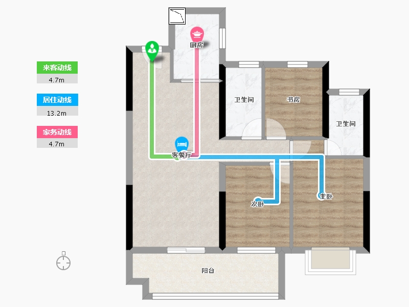 湖南省-岳阳市-岳阳大唐世家-72.74-户型库-动静线