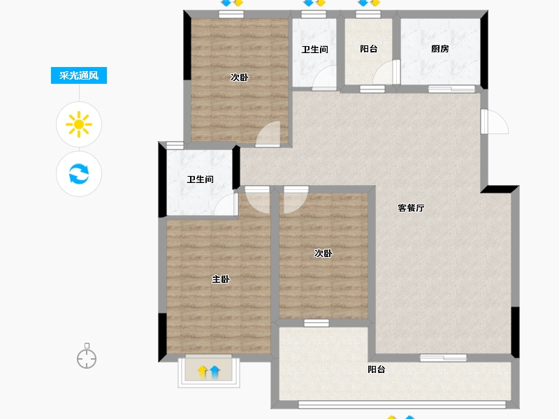 湖南省-株洲市-城发翰林府-113.65-户型库-采光通风