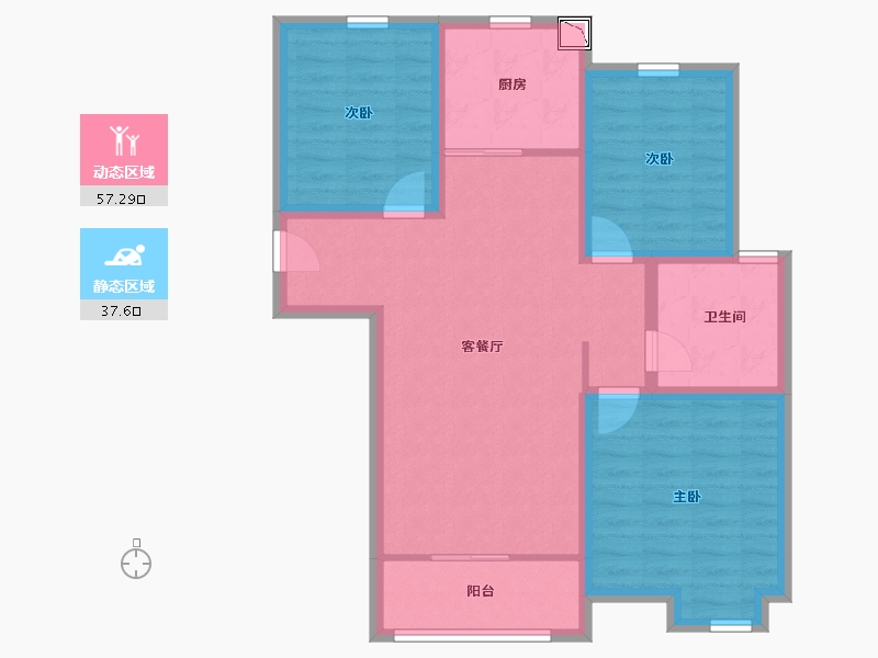 山东省-济南市-济水别苑-84.48-户型库-动静分区