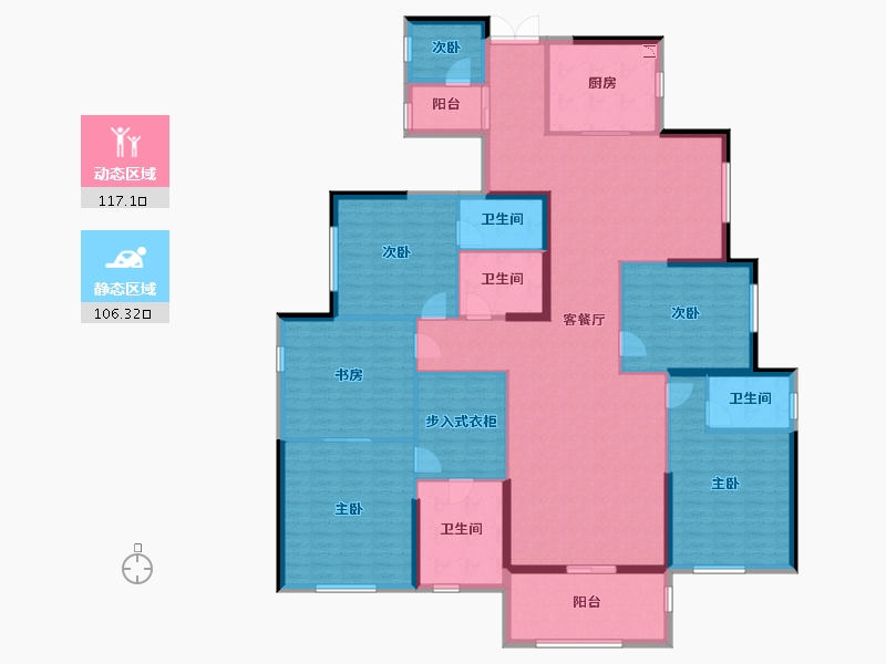 湖南省-长沙市-创远湘江壹号-203.76-户型库-动静分区