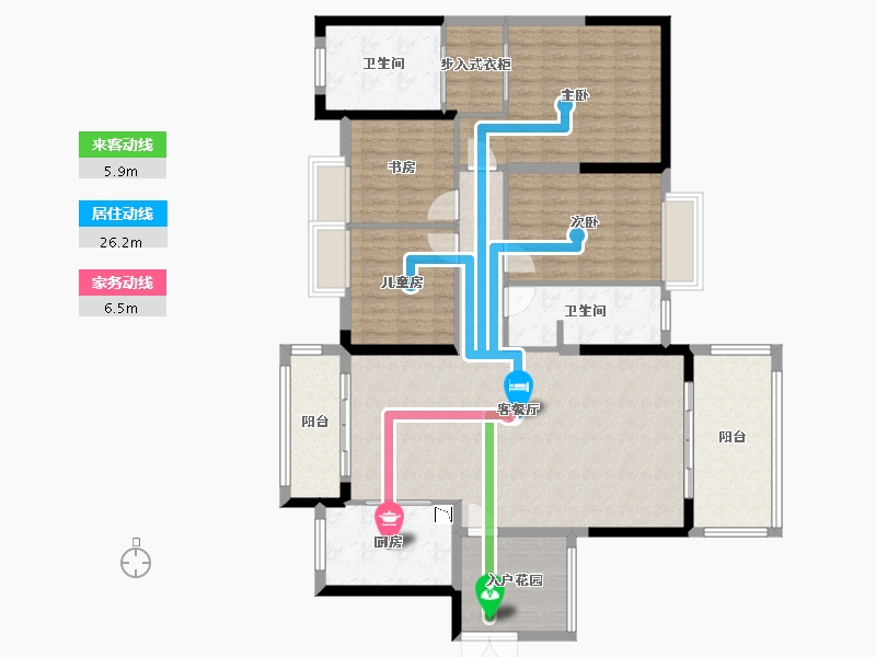 广东省-韶关市-韶关沙湖天上虹1栋1402房-134.99-户型库-动静线