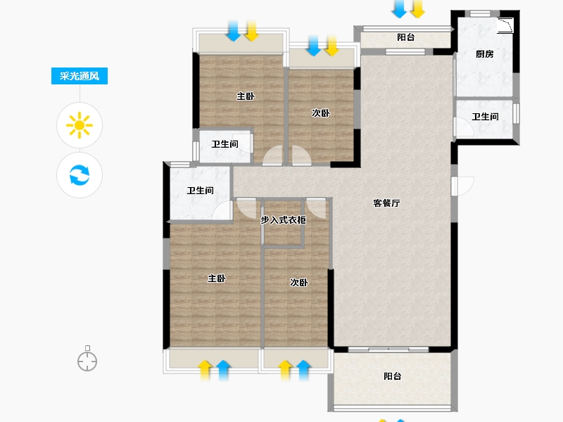 广东省-汕头市-威悦名苑-144.46-户型库-采光通风