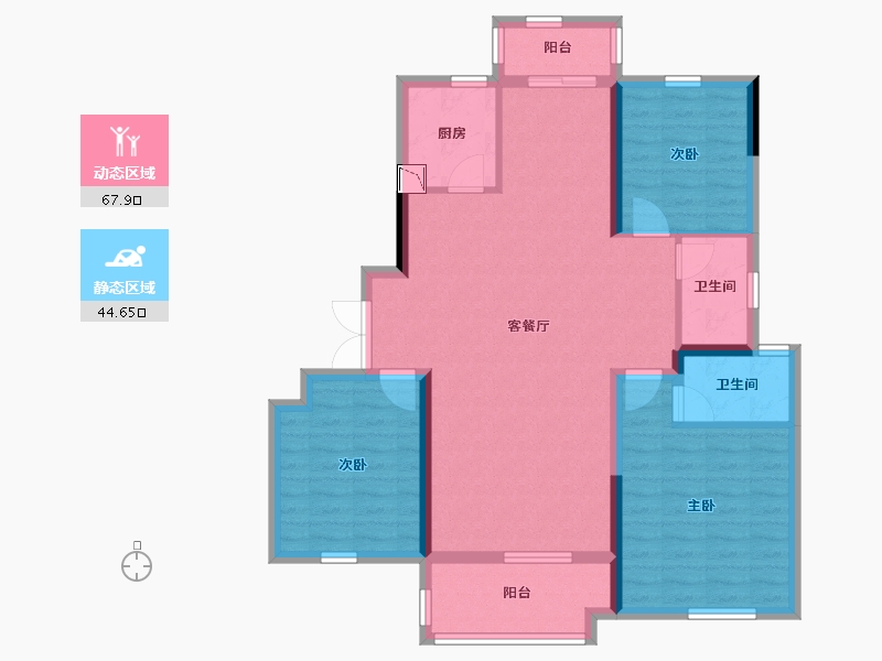 湖南省-长沙市-荣盛城-101.14-户型库-动静分区