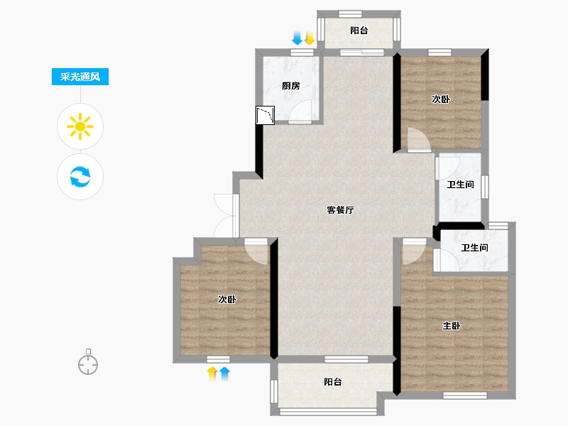 湖南省-长沙市-荣盛城-101.14-户型库-采光通风