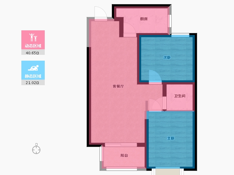 河北省-廊坊市-中房·馨美域-54.32-户型库-动静分区