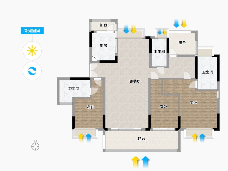 广东省-惠州市-惠东嘉旺城-145.82-户型库-采光通风