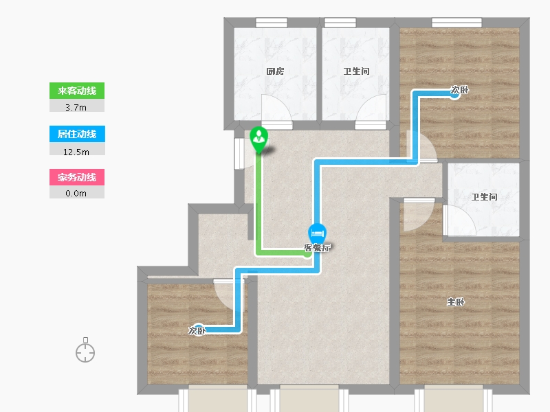 北京-北京市-融创亦庄壹号-68.28-户型库-动静线