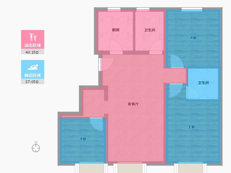 北京-北京市-融创亦庄壹号-68.28-户型库-动静分区